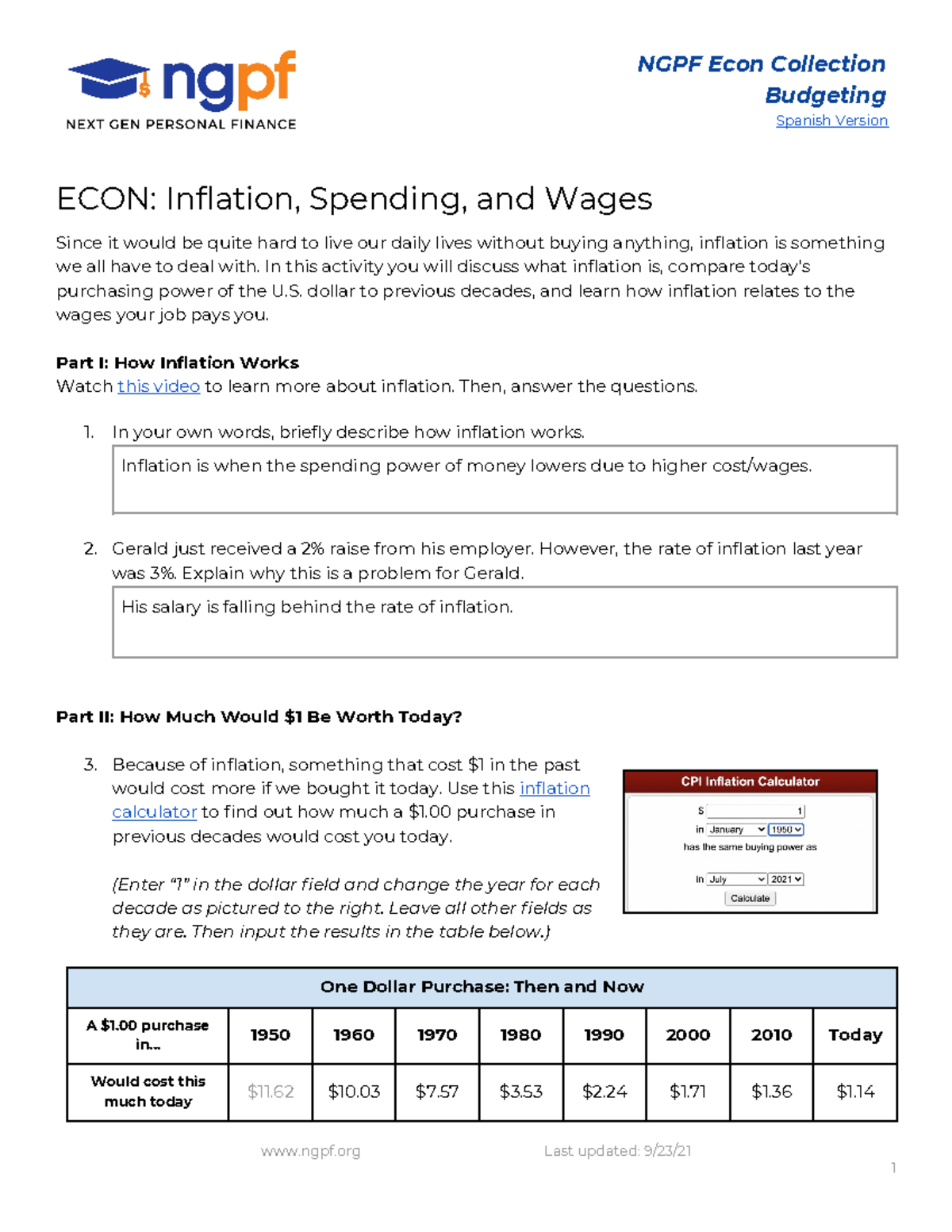 ECON 101: Understanding Inflation, Spending, and Wages Insights - Studocu