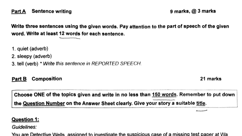 P5 T2 Writing - English Paper: Sentence Writing & Composition - Studocu