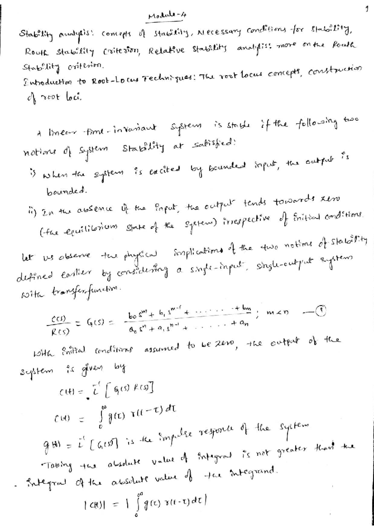 CS Module 4: Stability Analysis and Root Locus Techniques - Studocu
