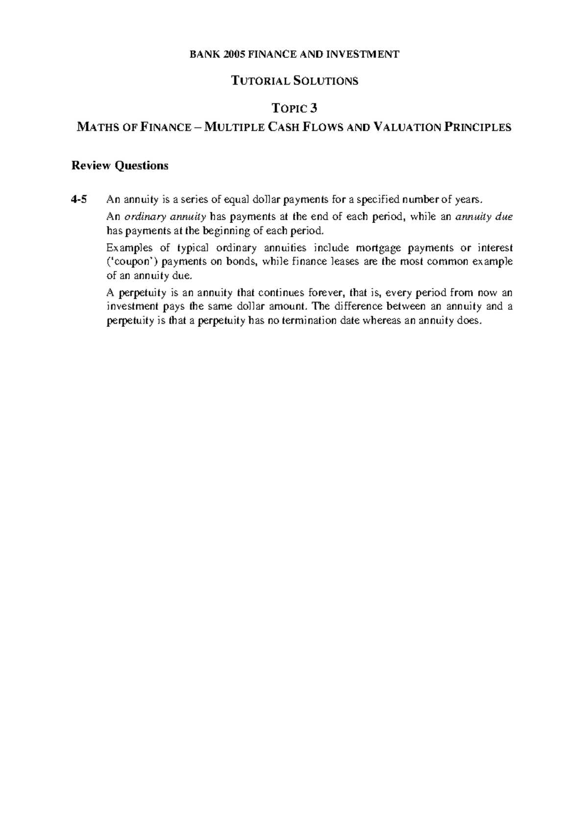 Tutorial work - Solutions Topic 3 Fin Maths Multiple - TUTORIAL ...
