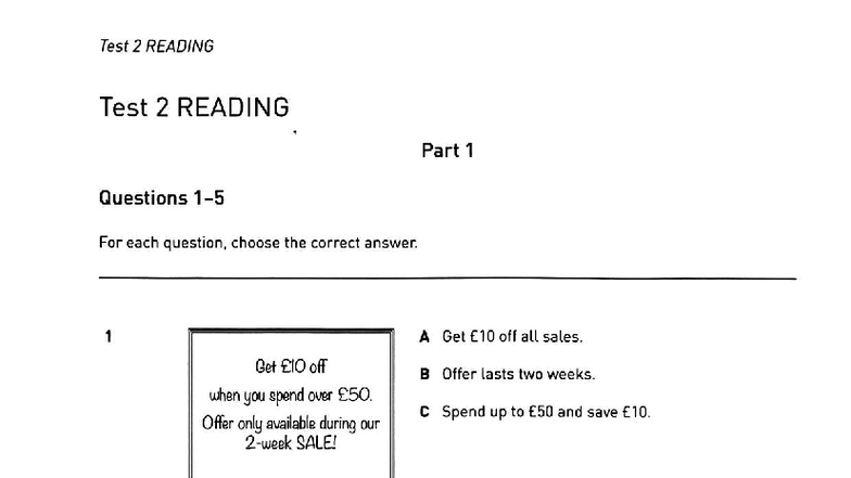 GE3 Test 2 Reading & Listening Practice Questions - Studocu