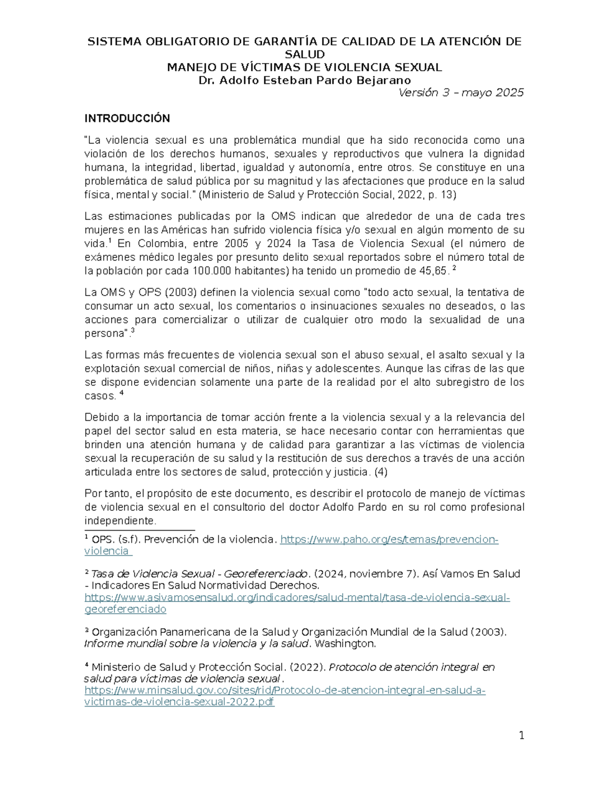Protocolo de Atención Integral en Salud para Víctimas de Violencia ...