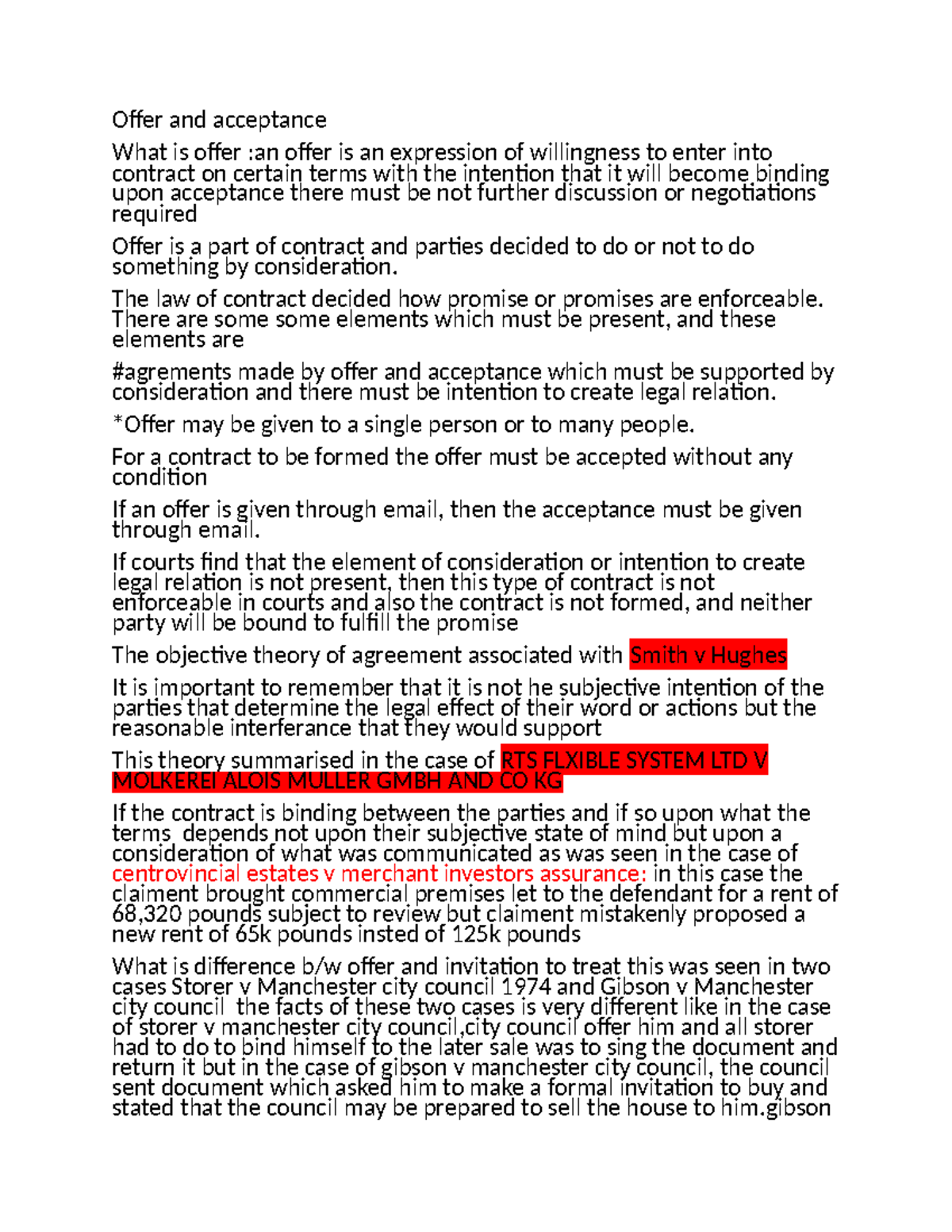 Contract Law: Offer and Acceptance Explained (LAW101) - Studocu