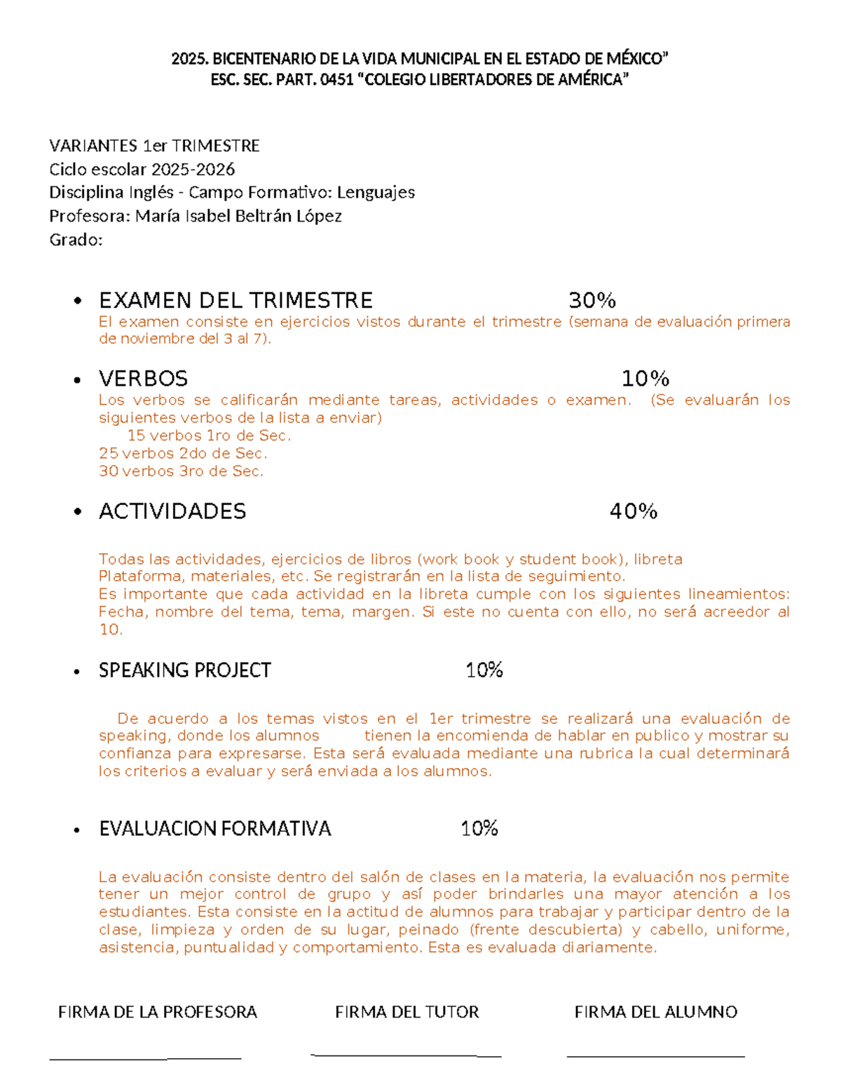 Examen del Trimestre 2025 - Inglés Sec. Part. 0451 Variantes - Studocu