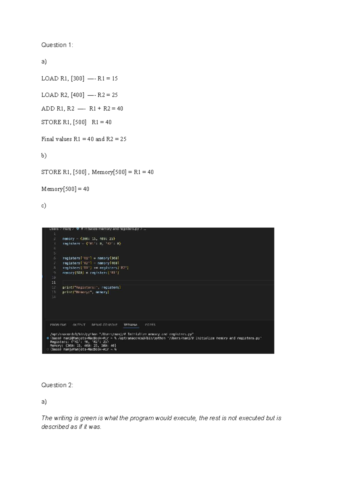 Worksheet 2: Assembly Language Execution Analysis - Studocu
