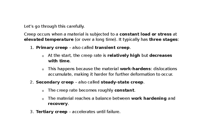 Creep Behavior and Grain Refinement in Materials Science (ENGR 101 ...