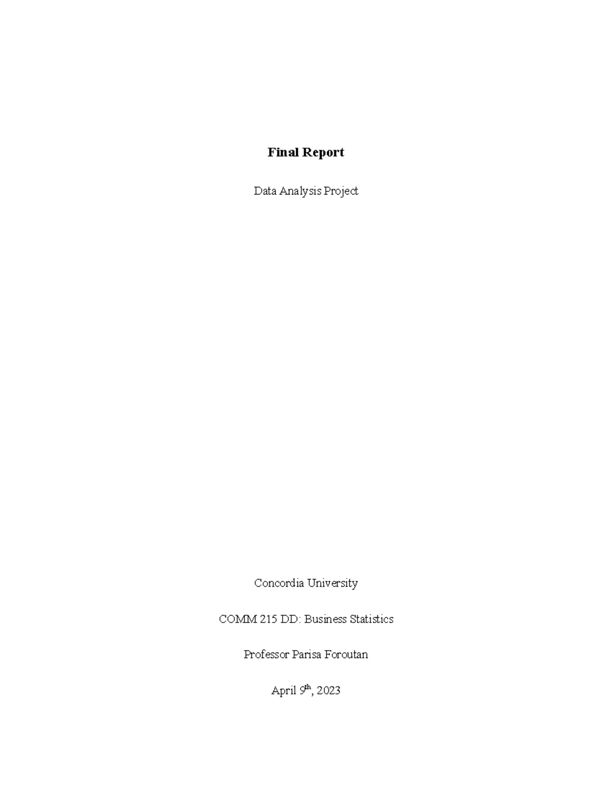 COMM 215 DD - Final Report on Data Analysis of Heart Stroke Risks - Studocu
