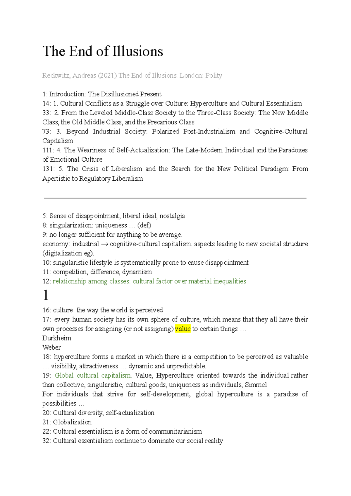 The End of Illusions: Summary and Key Concepts Analysis - Studocu