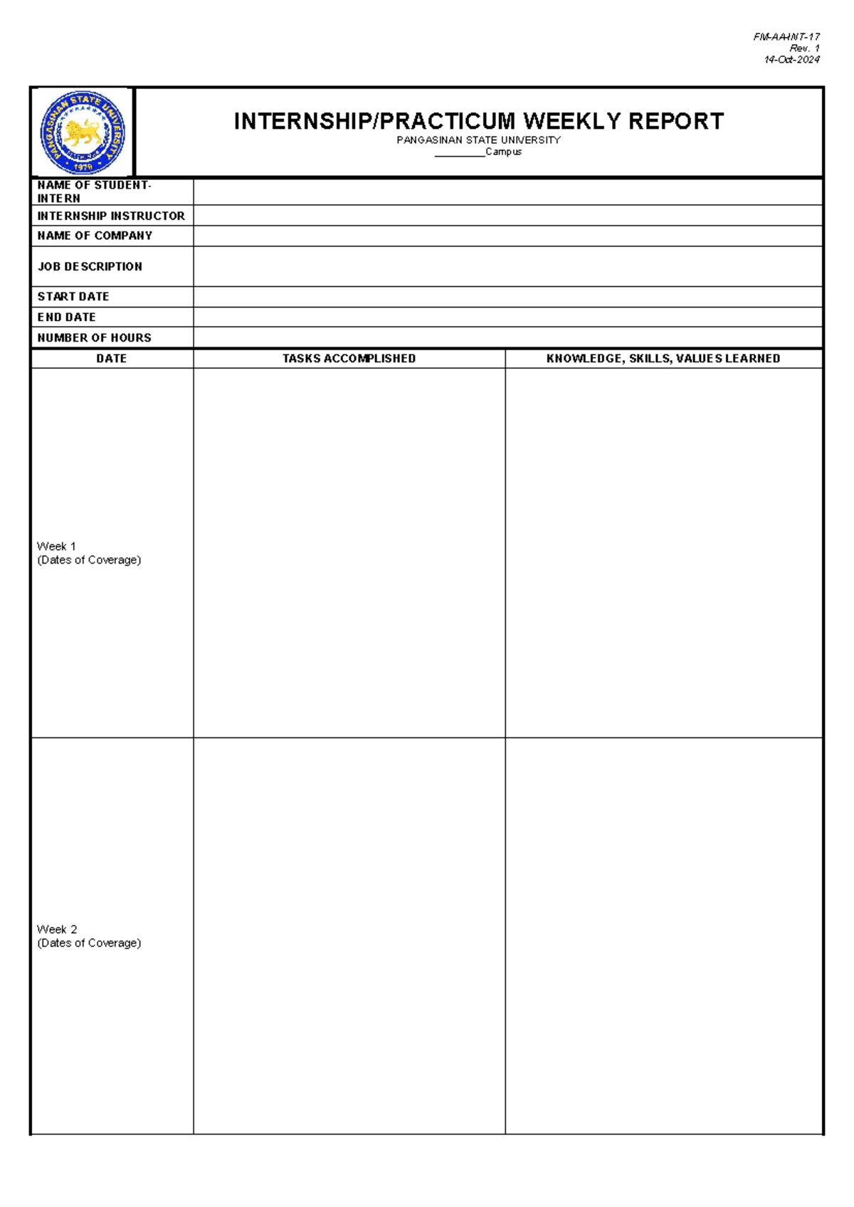 16- Practicum- Weekly- Report 2024 - Introduction To Criminology - FM ...
