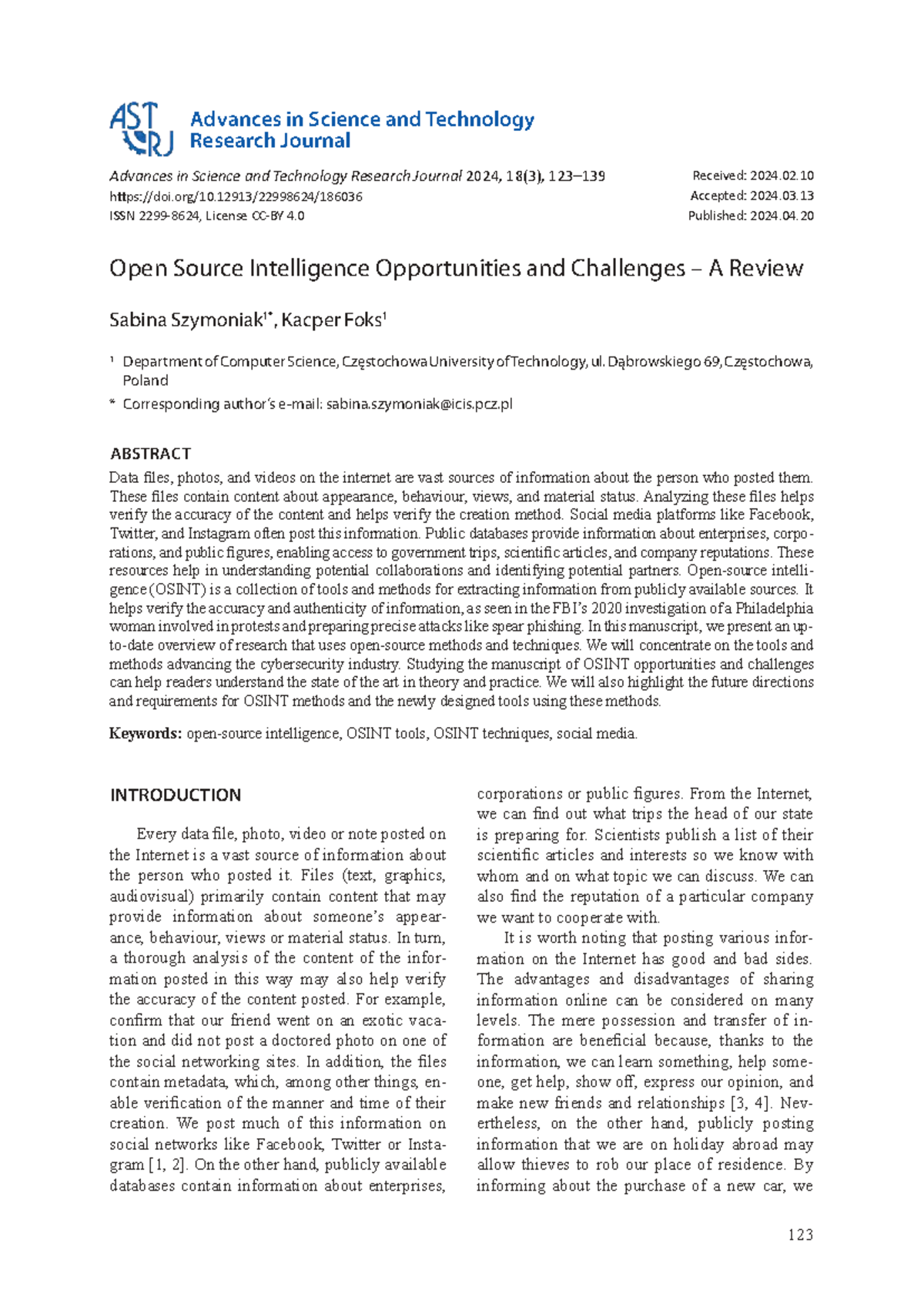 Open Source Intelligence (OSINT): Opportunities and Challenges in ...