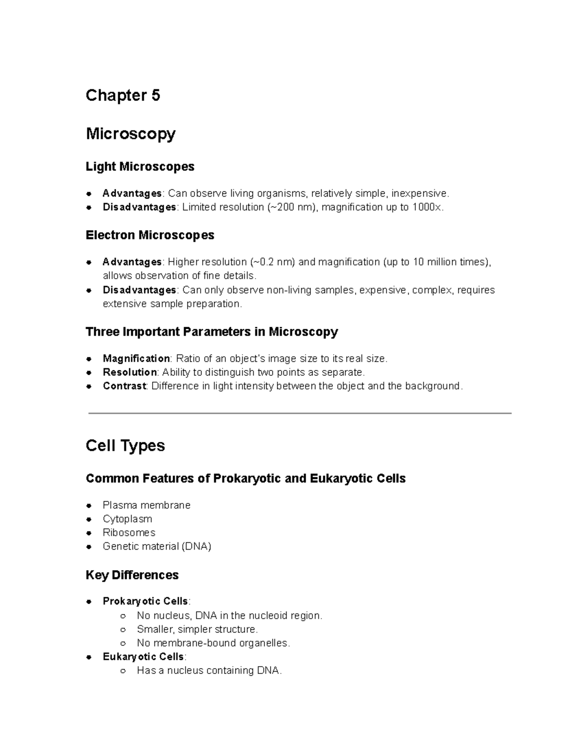 Unit 2 Study Guide: Microscopy, Cell Structure, and Signaling ...