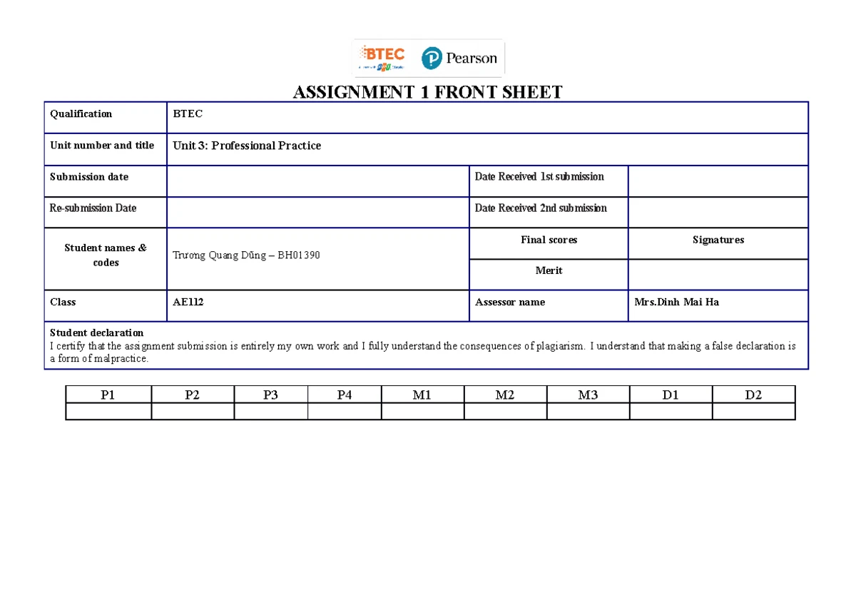 Unit 4 5036 ASM1 Leadership and Management Assignment Frontsheet - Studocu
