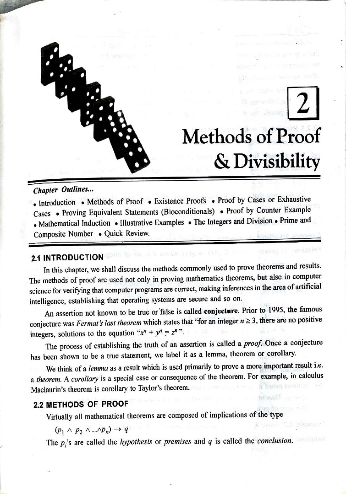 Unit 4: Methods of Proof and Divisibility Chapter Overview - Studocu