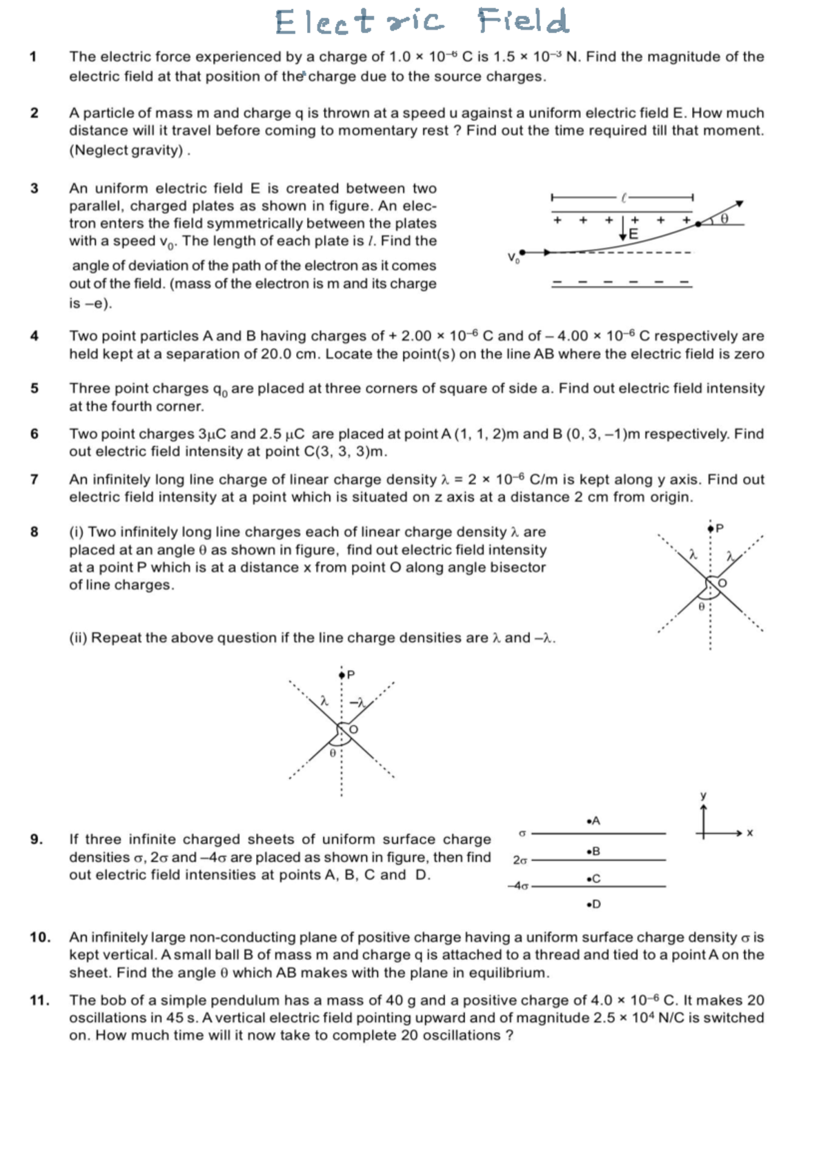 ES0012 Electric Field Assignments and Calculations - Studocu