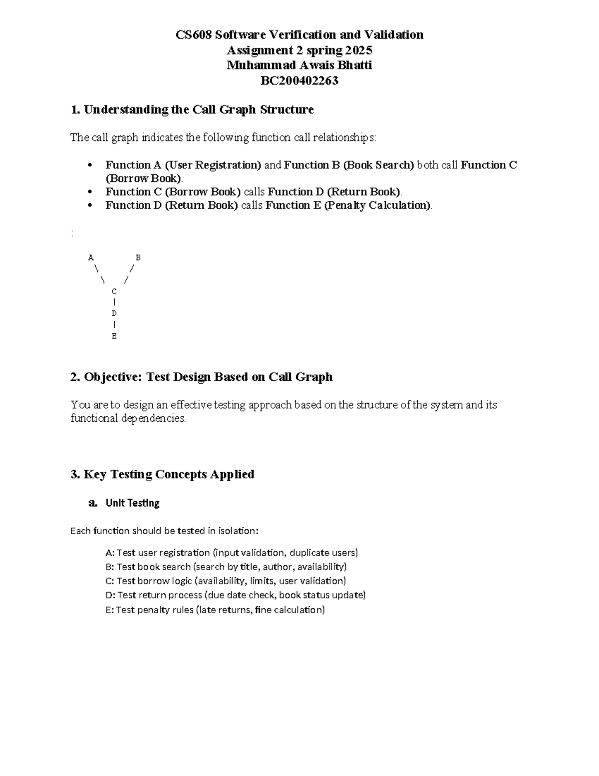 CS608 Software Verification & Validation Assignment 2 - Spring 2025 ...