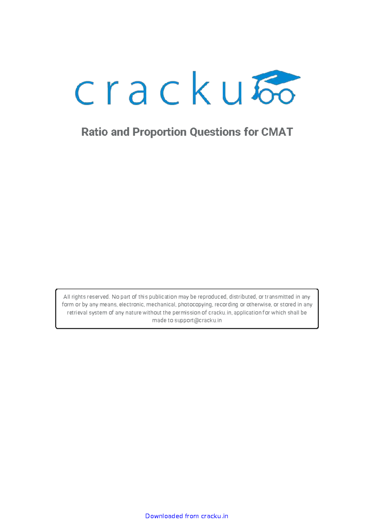 Ratio and Proportion Practice Questions for CMAT Exam Prep - Studocu