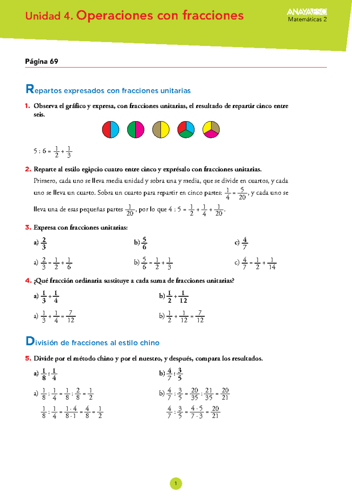 Matemáticas 2 ESO - Unidad 4: Operaciones con Fracciones - Studocu