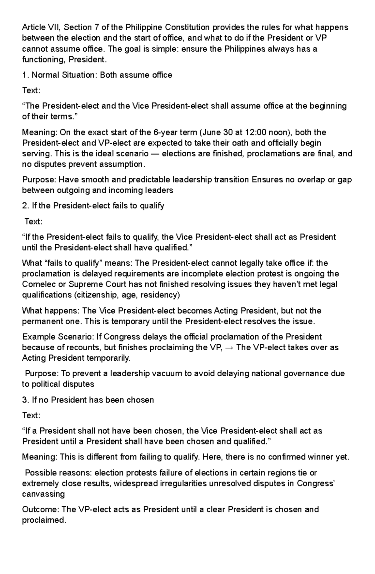 Article VII - Presidential Succession Rules in the Philippine ...