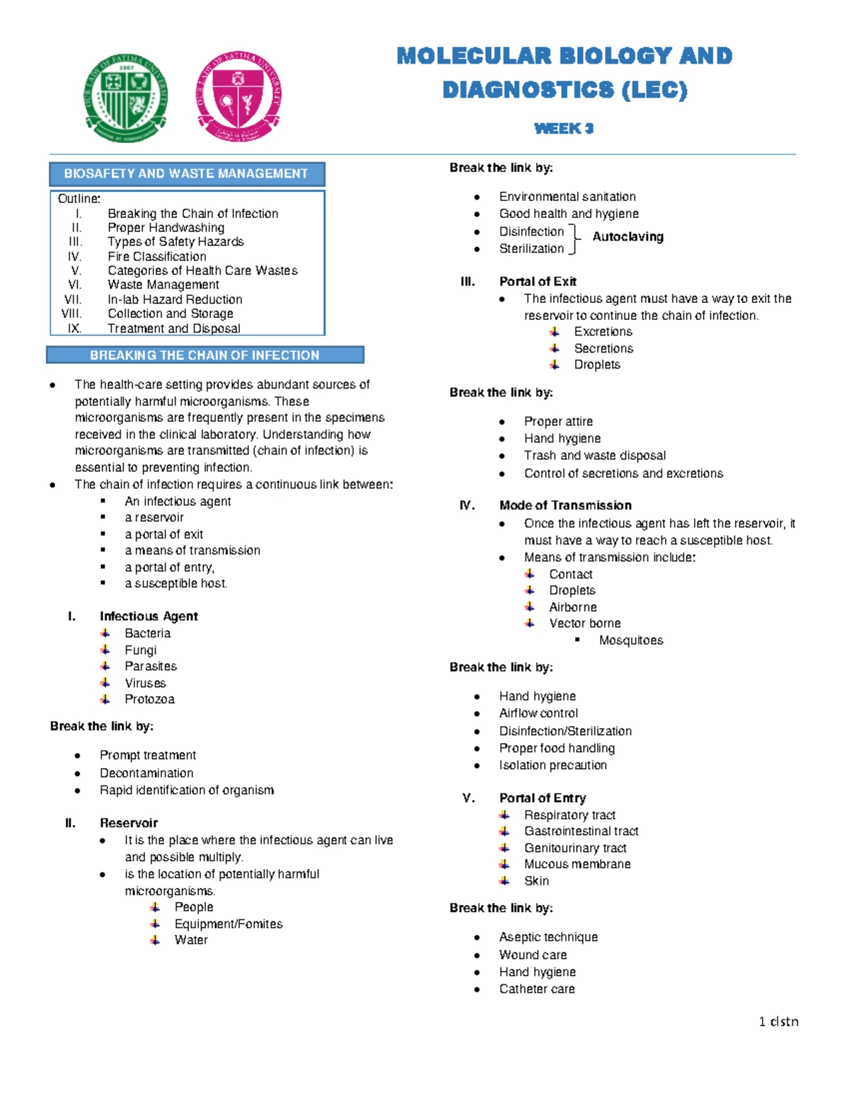 Wk. 1 - Basic Concepts of Cytogenetics - MOLECULAR BIOLOGY AND ...