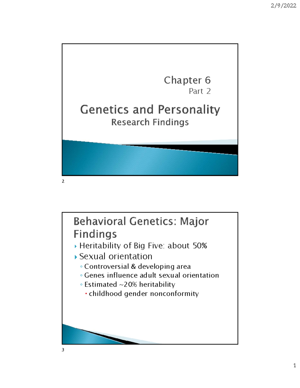 Personality Genetics: Heritability Insights in Chapter 6 (Part 2) - Studocu