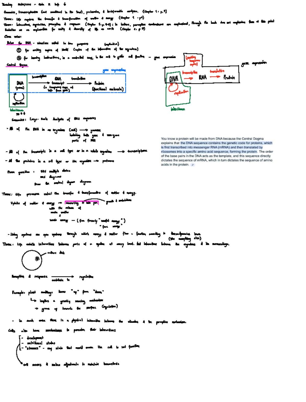 Week 3 - Lecture Notes on Biological Mechanisms and Interactions - Studocu