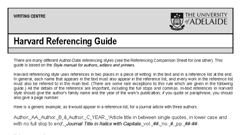Harvard Referencing Guide: Essential Tips and Examples - Studocu