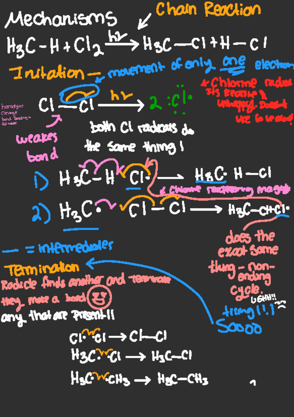 Orgo-1 (CHEM 301) - Chain Reaction Mechanisms Lecture Notes - Studocu