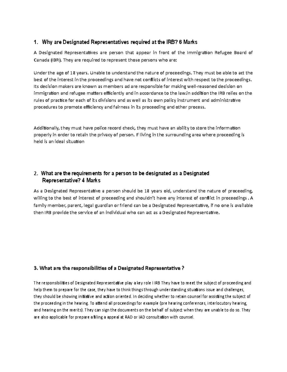 IMA 101 Assignment 2: Designated Representatives at the IRB Explained ...