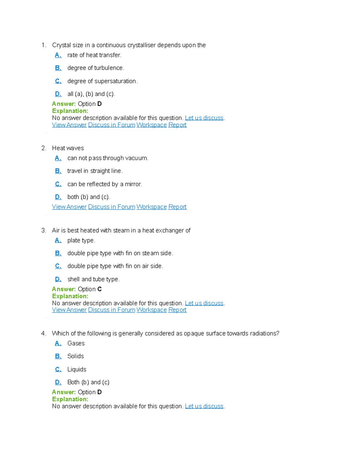 HEAT Transfer Equations: Key Concepts & Multiple Choice Questions - Studocu