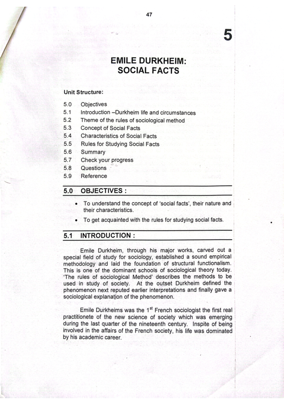 Cam Scanner 01-08-2024 23 - 47 5 EMILE DURKHEIM: SOCIAL FACTS Unit ...