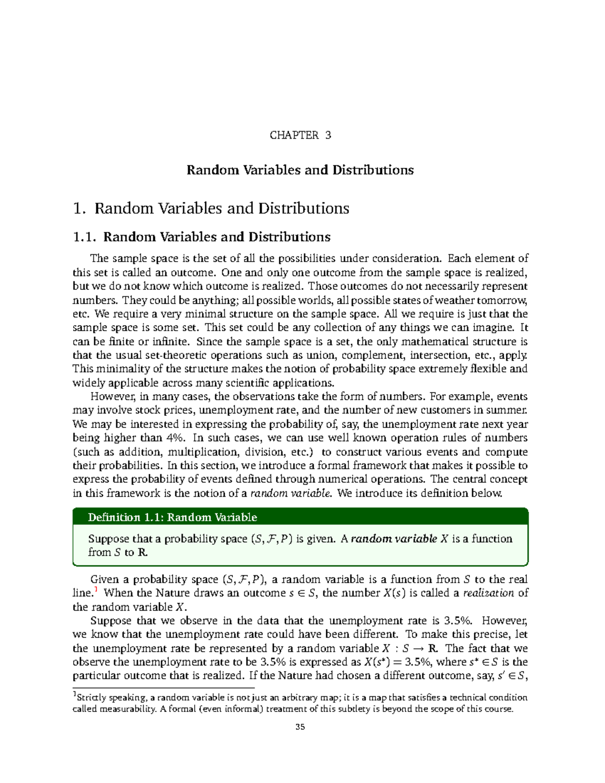 CHAPTER 3 Random Variables and Distributions - Notes Review - Studocu