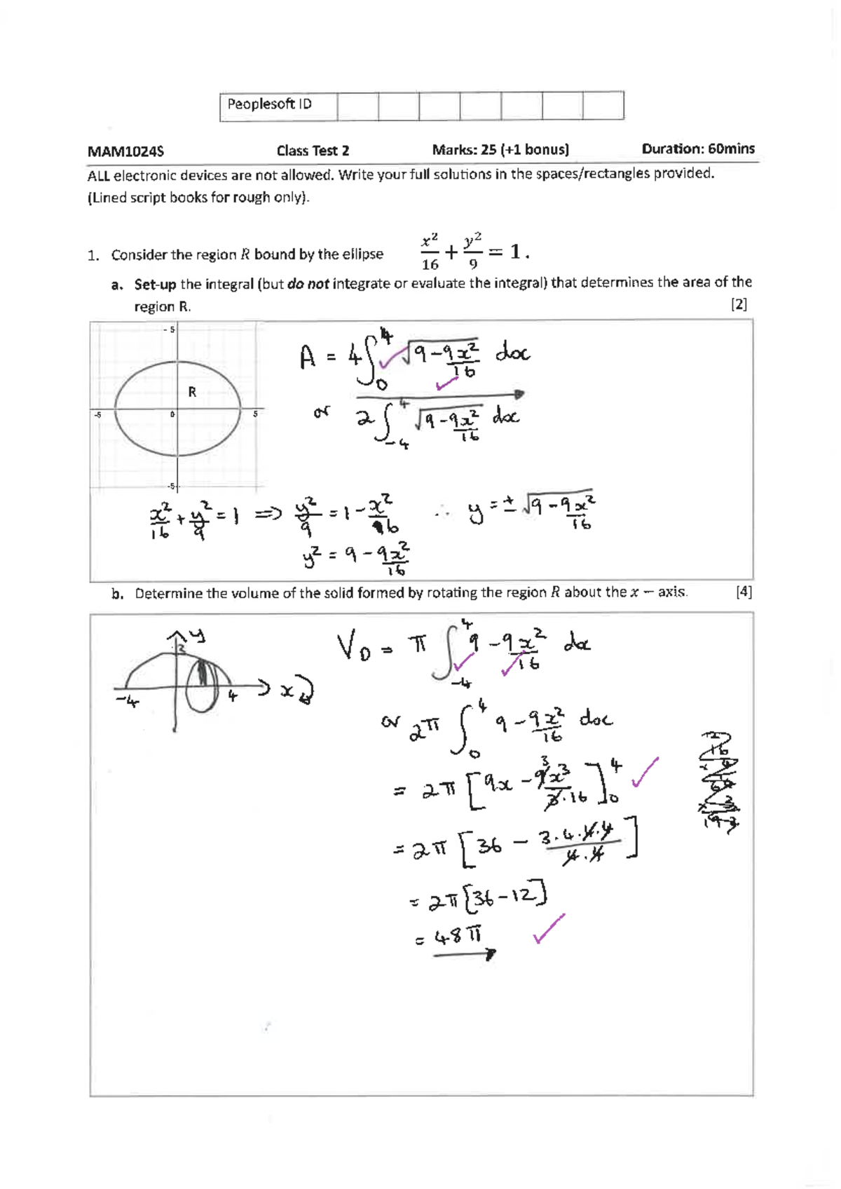 MAM1024S 2024 Class Test 2 Solutions and Marking Guide - Studocu