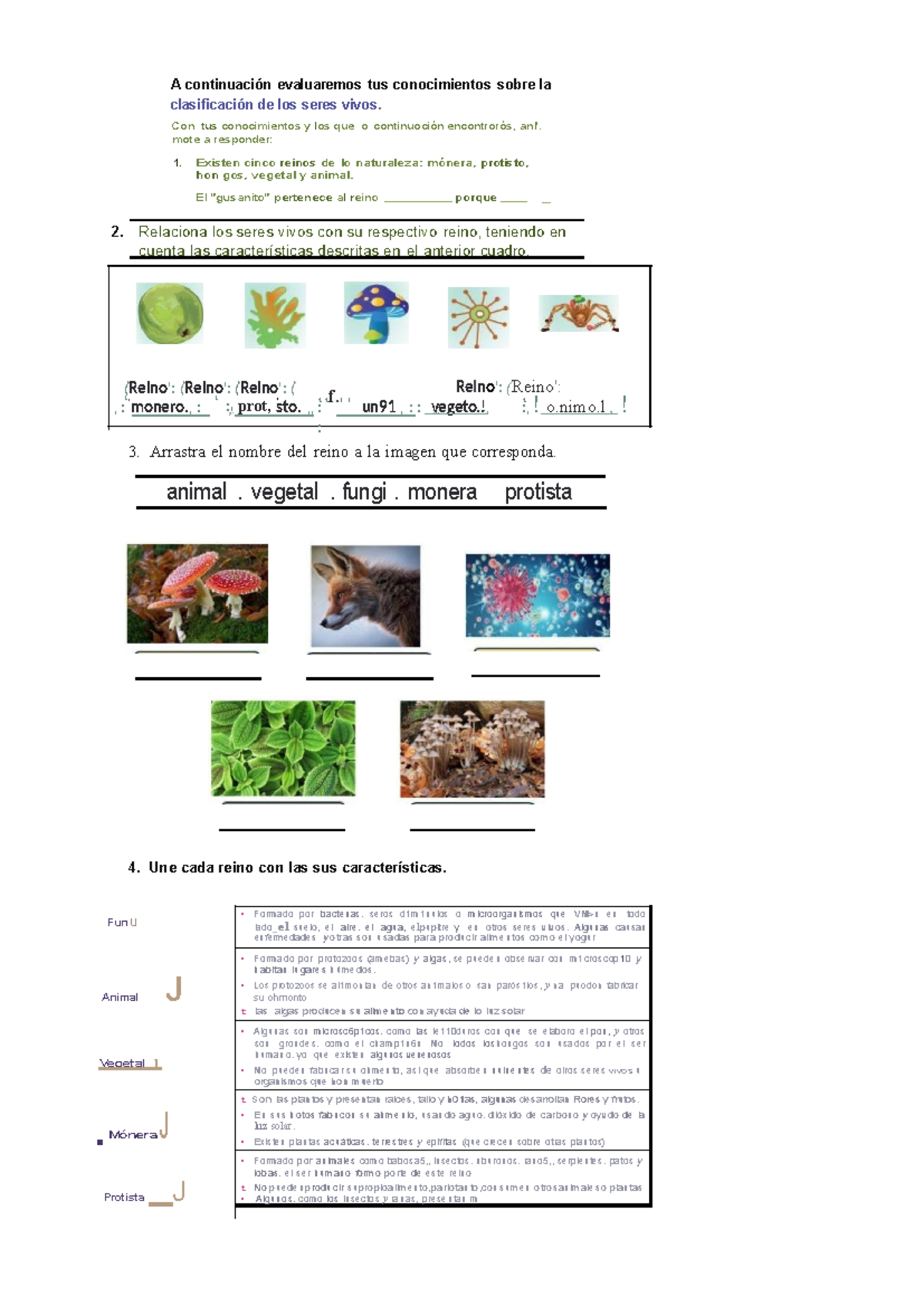 Cinco Reinos de la Naturaleza: Clasificación y Características - Studocu
