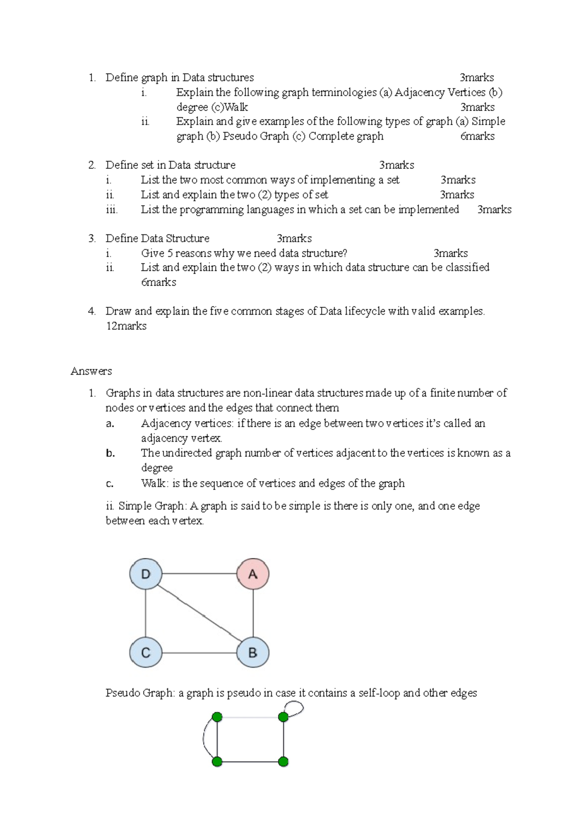 Data Structures Exam Questions (DS 101) - Studocu