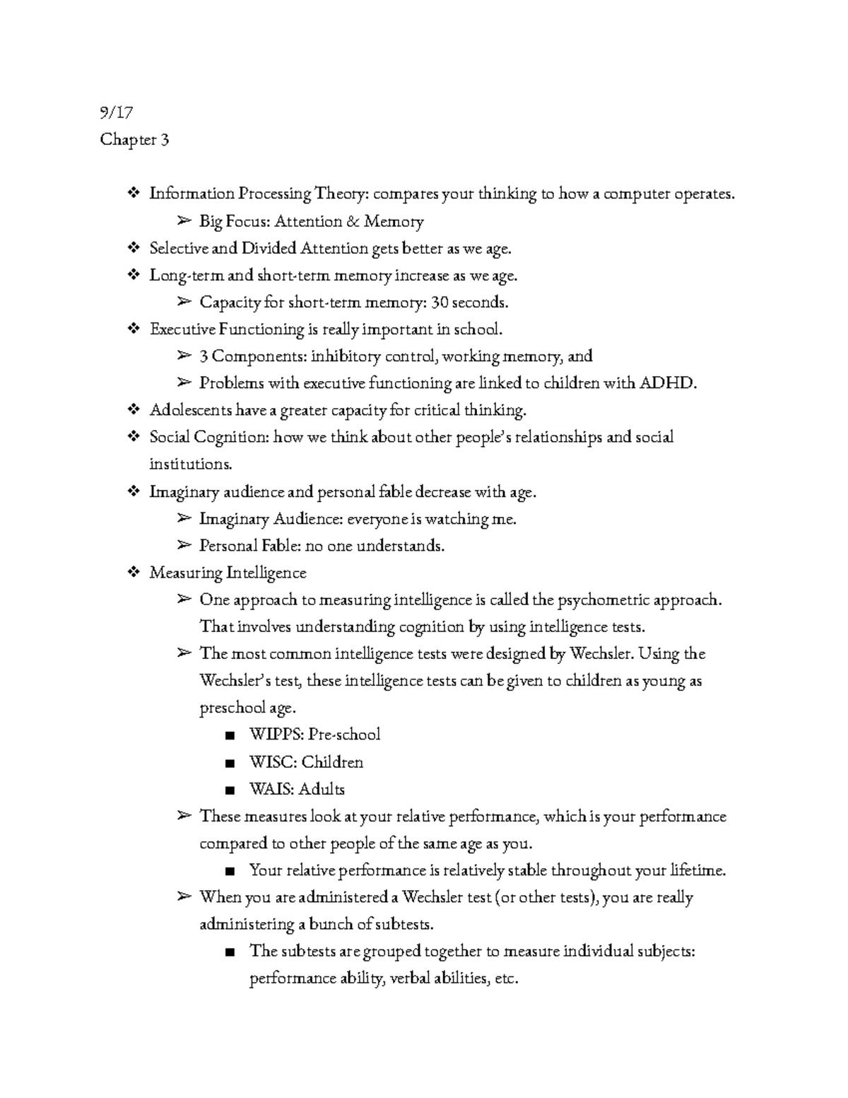 Psychology 3450: Key Concepts in Adolescent Development and Theories ...