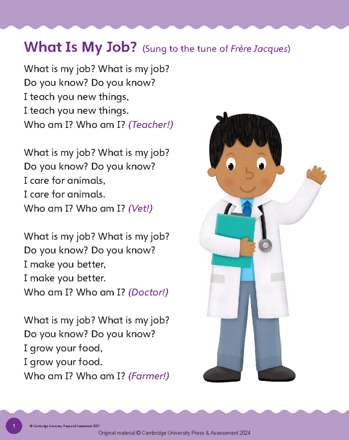 What Is My Job? - A Fun Song for Kindergarten Learning - Studocu