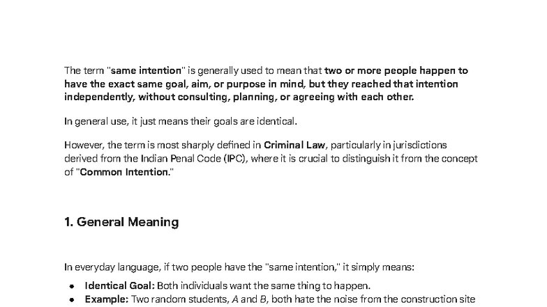 Criminal Law (IPC) Lecture: Understanding Same Intention - Studocu