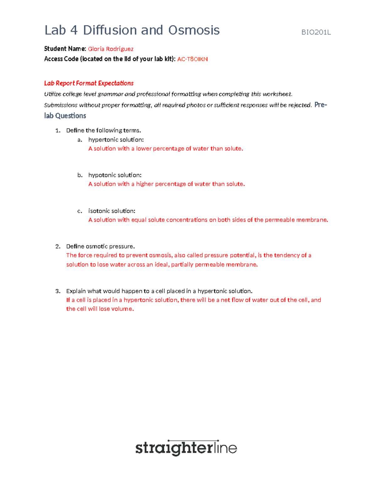 BIO201 Lab 4 copy - labs - Student Name: Gloria Rodriguez Access Code ...