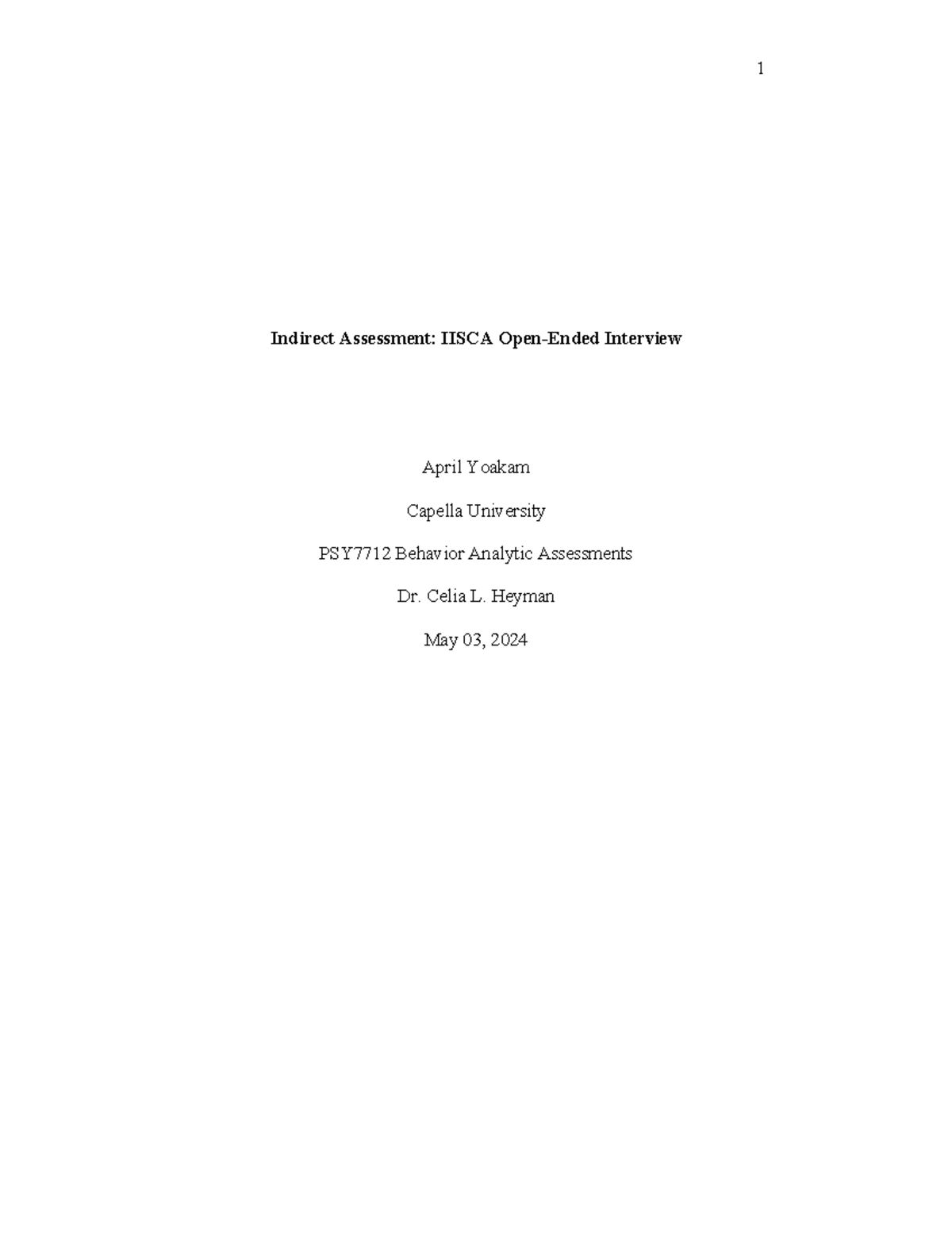 IISCA Interview Tips and Guidelines - PSY7712 Indirect Assessment - Studocu