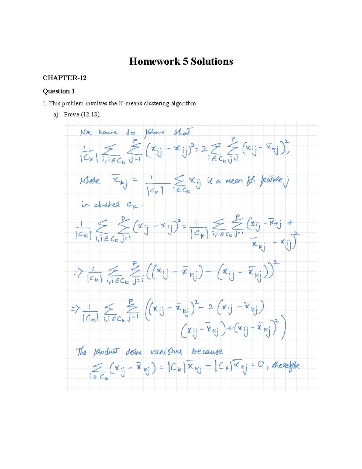 Homework 5 Solutions - Homework 5 Solutions CHAPTER- Question 1 This ...