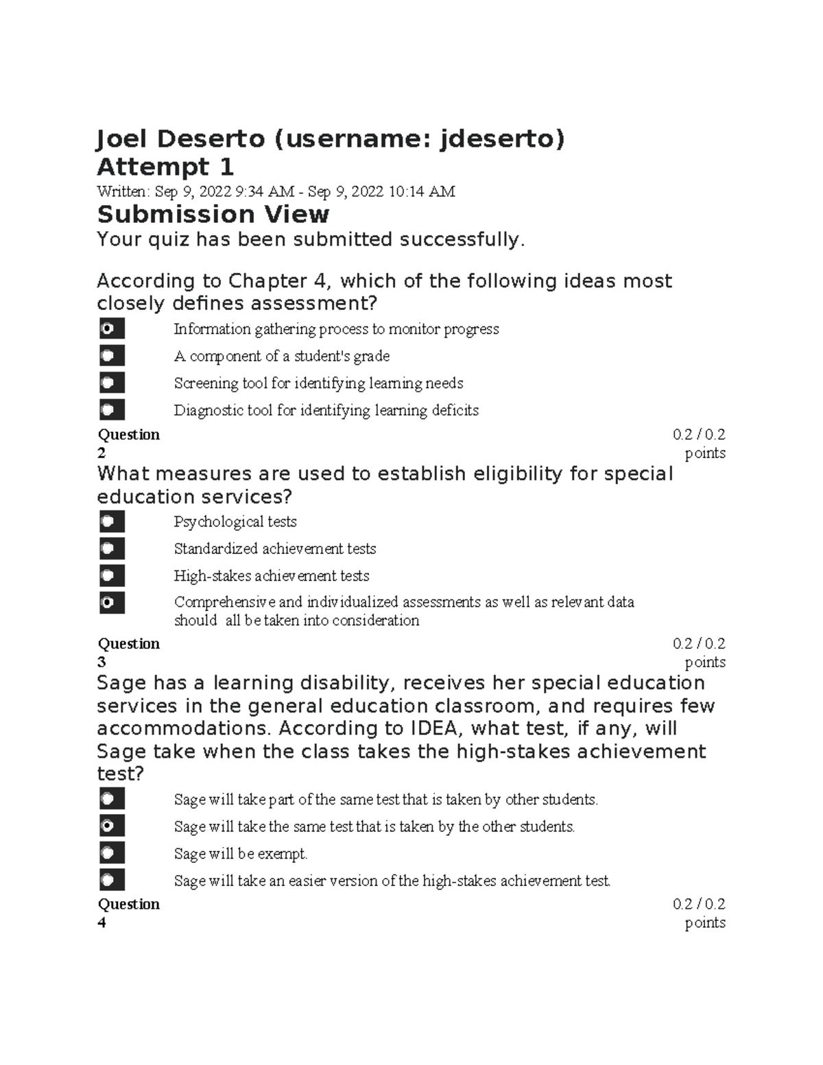 SPED Quiz 4 Study Guide: Key Concepts and Questions - Studocu