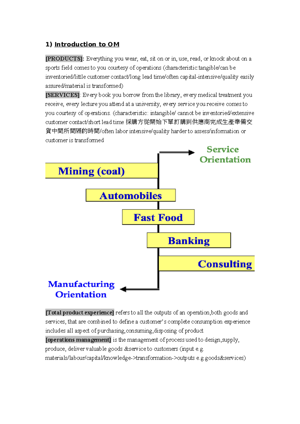 OM cheat sheet: Introduction to operations management concepts - Studocu