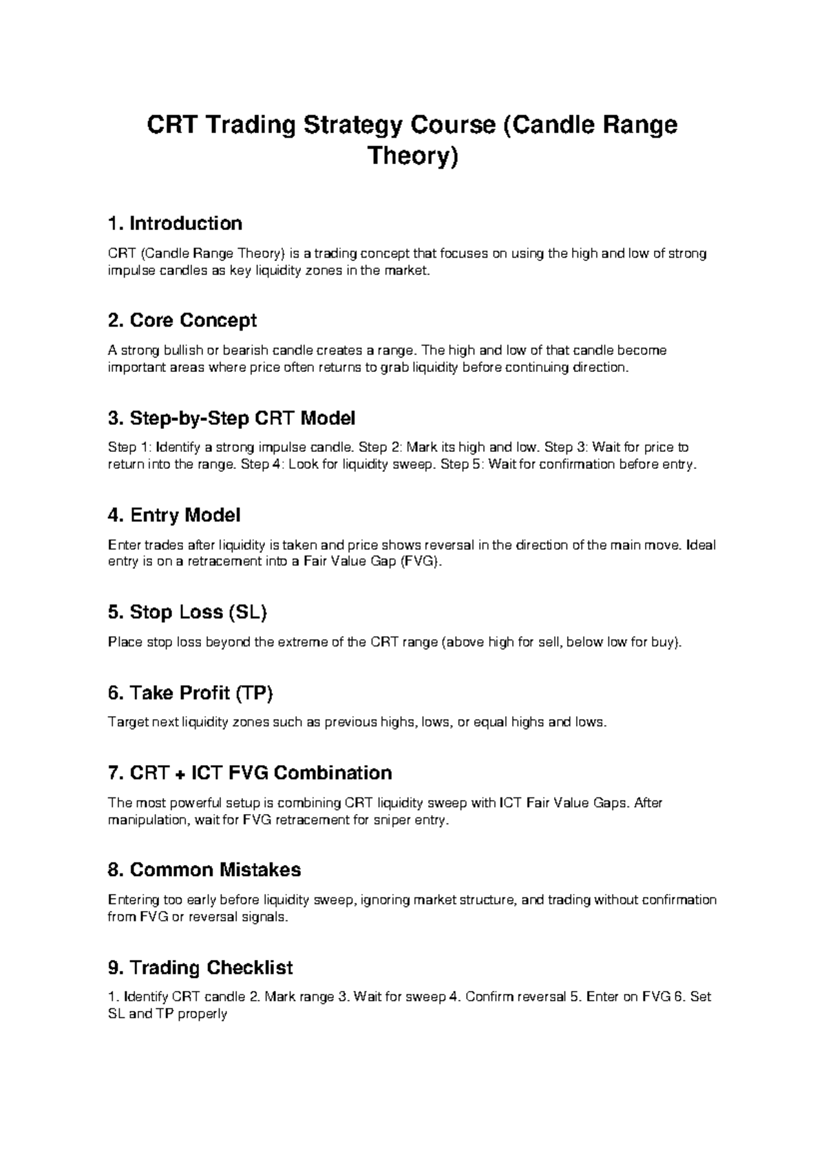 CRT Trading Strategy: Candle Range Theory Overview and Guide - Studocu