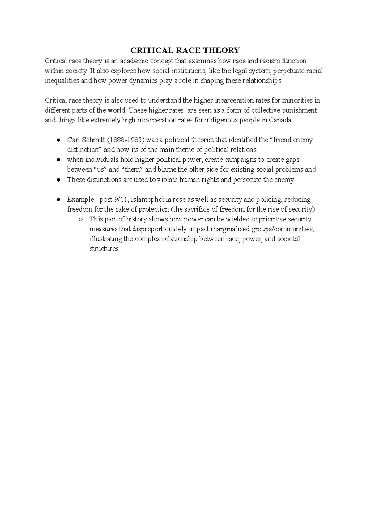 Tutorial group discussions - CRITICAL RACE THEORY Critical race theory ...