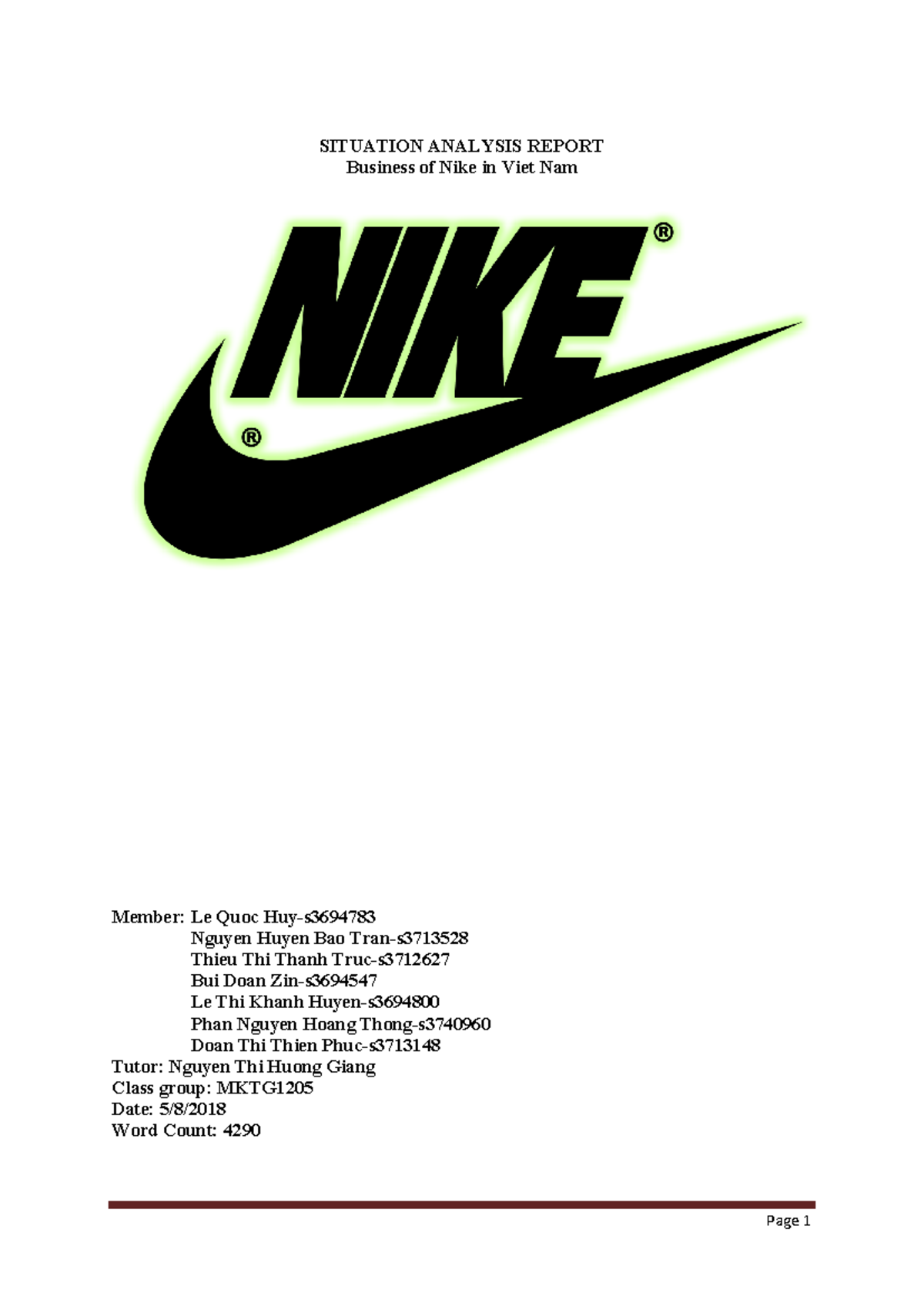 nike company report