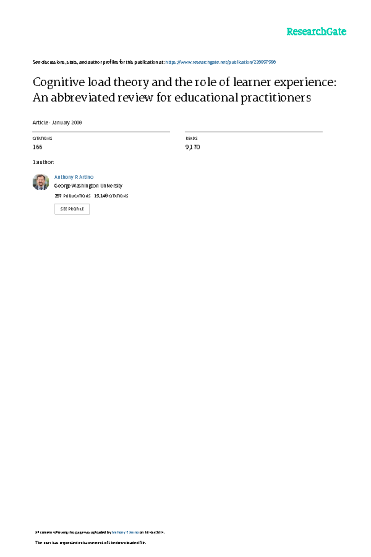 Cognitive Load Theory & Learner Experience: A Review for Educators ...