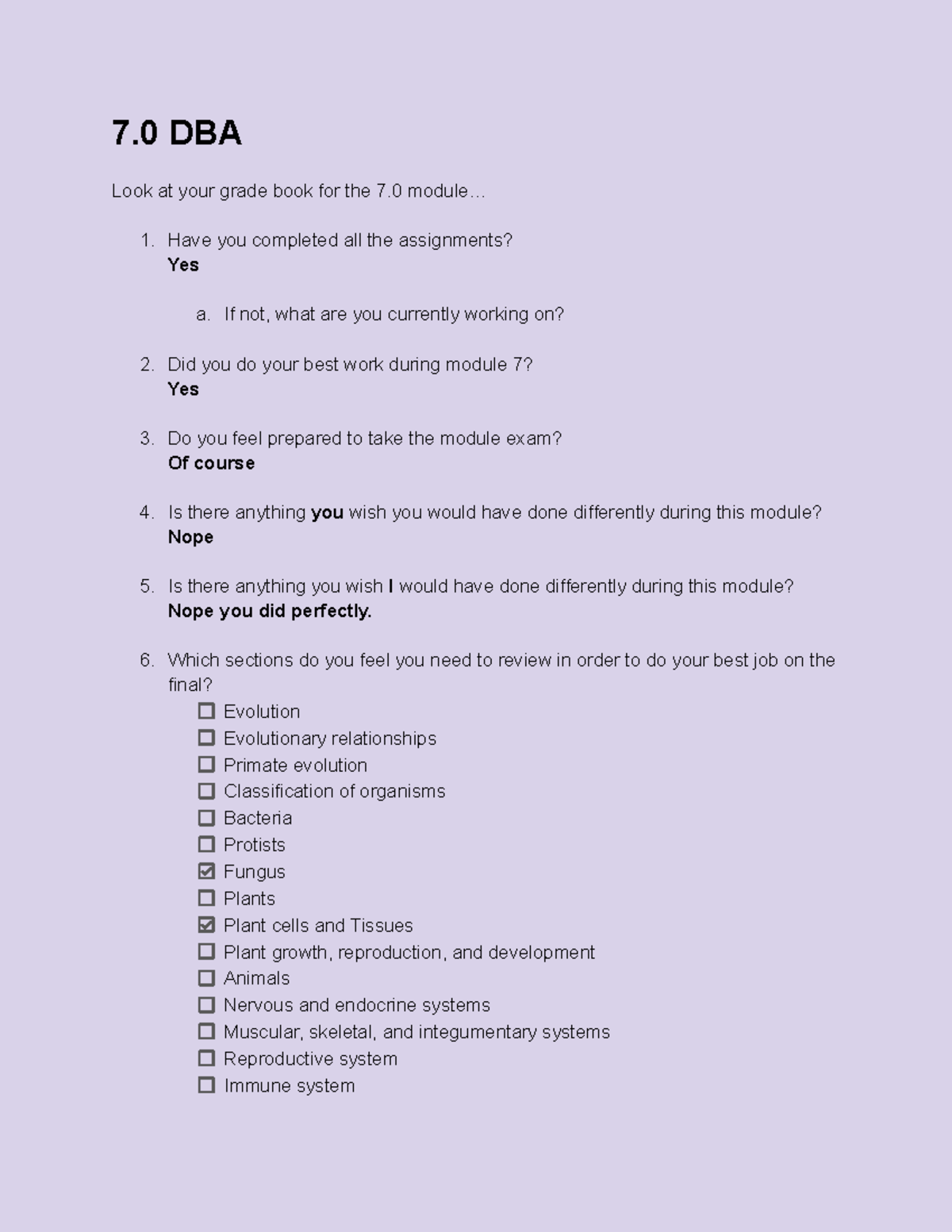 Copy of 7.0 DBA - :0 You'll get a perfect 100 on this! - 7 DBA Look at ...