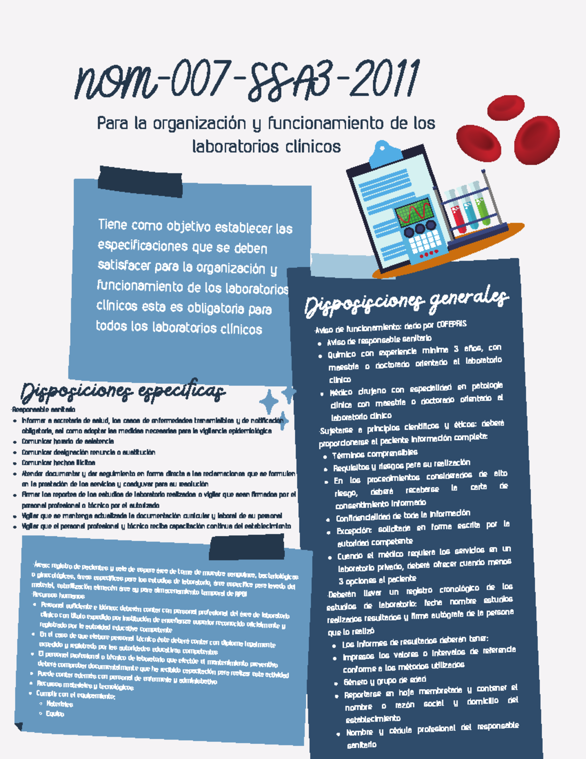 Resumen de la NOM-007-SSA3-2011 para los Laboratorios Clínicos - Document Preview