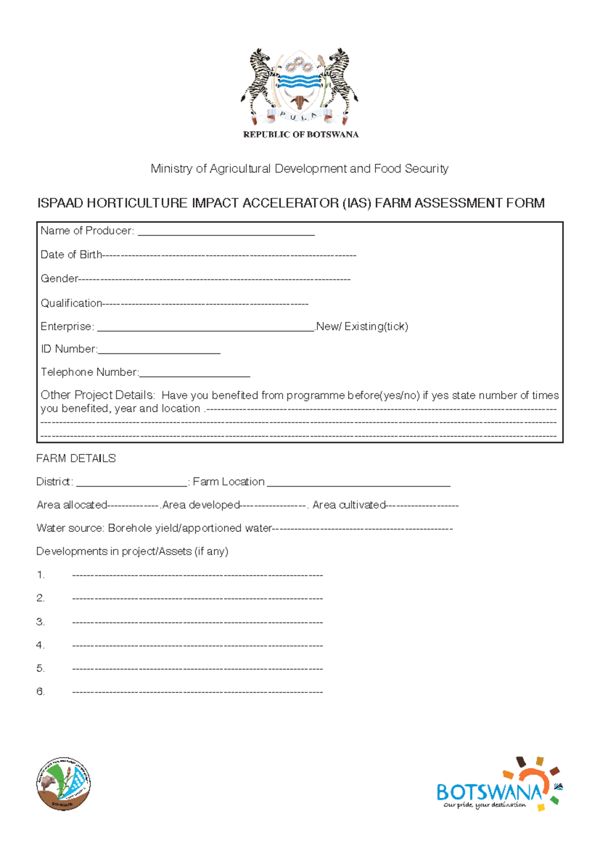 IAS Form final - read - Ministry of Agricultural Development and Food ...