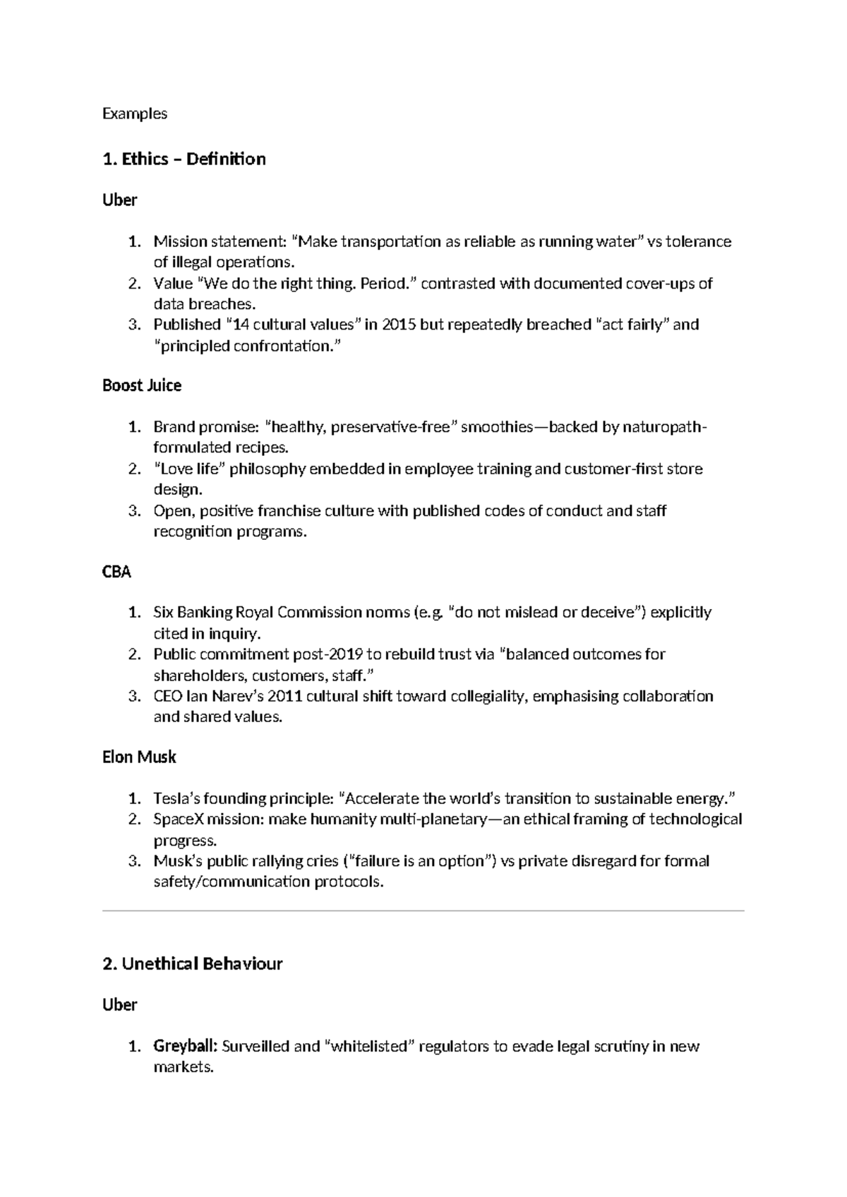 Examples - OB - Summary Notes on Ethics and Organizational Behavior ...